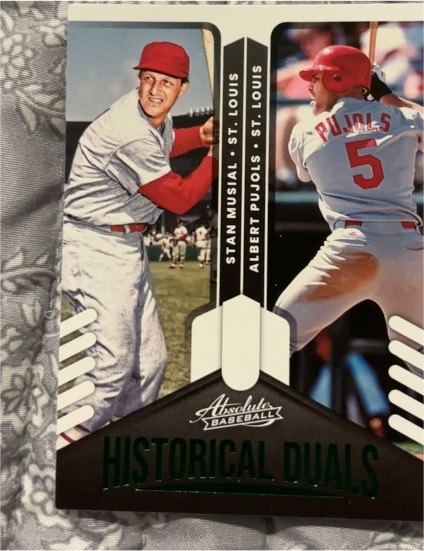 2022 Panini Absolute Historical Duals #HD-SA Stan Musial & Albert Pujols — front