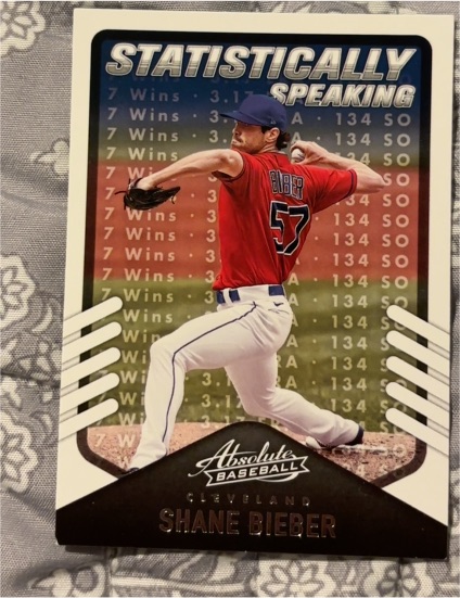 2022 Panini Absolute Statistically Speaking #SS-12 Shane Bieber — front
