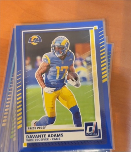 2025 Panini Donruss #82 Davante Adams Press Proof Blue — front
