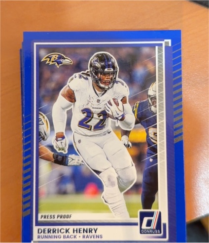 2025 Donruss #153 Derrick Henry Press Proof Blue — front