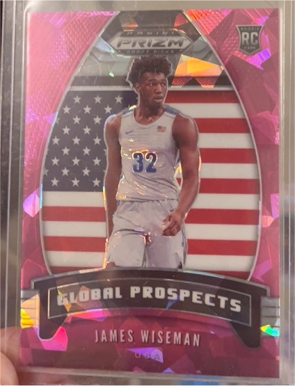 2020-21 Panini Prizm Draft Picks #97 James Wiseman Global Prospects Pink Ice Rookie Card — front