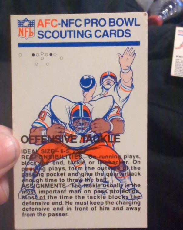 1973 Fleer AFC-NFC Pro Bowl Scouting Cards #OFTA Offensive Tackle — front