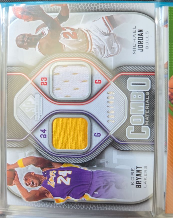 2009-10 SP Game Used Combo Materials #CM-JB Michael Jordan & Kobe Bryant — front