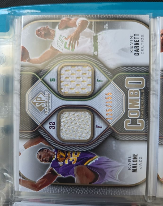 2009-10 Upper Deck SP Game Used Combo Materials #CM-KK Kevin Garnett/Karl Malone — front