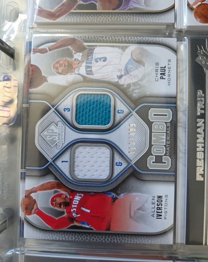 2009 SP Game Used Combo Materials #CM-CP Allen Iverson Chris Paul — front