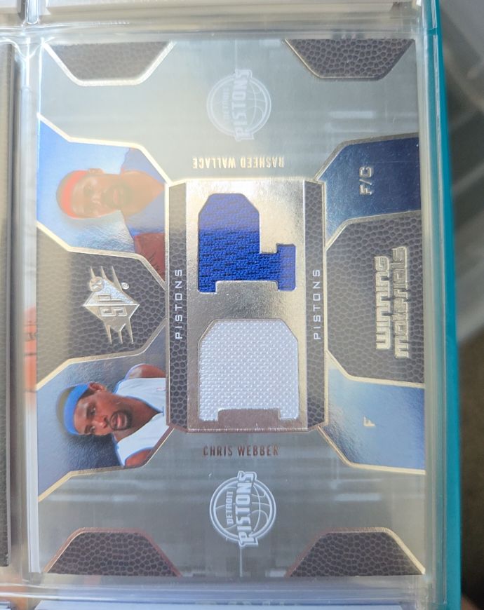 2007-08 Upper Deck SPx Winning Materials Combo #WMC-WW Chris Webber Rasheed Wallace — front