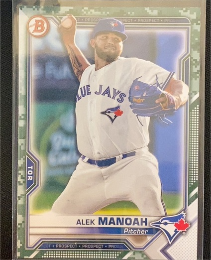 2021 Bowman #BP-27 Alek Manoah Prospects Camo — front