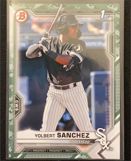2021 Bowman Prospects Camo #BP-40 Yolbert Sanchez — front