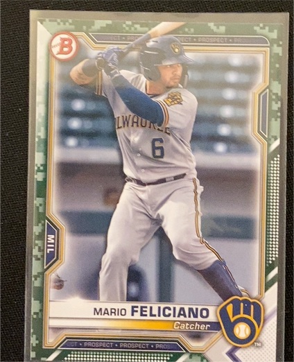 2021 Bowman Prospects Camo #BP-133 Mario Feliciano — front