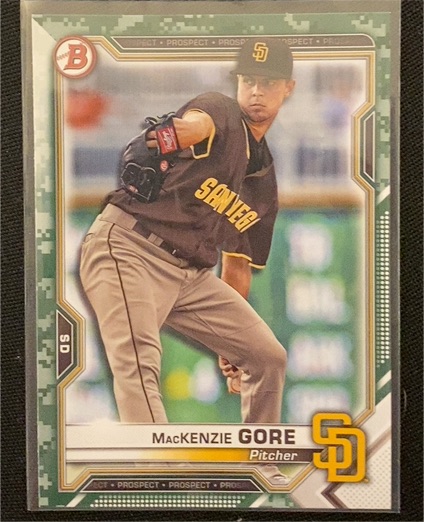 2021 Bowman #BP-105 MacKenzie Gore Prospects Camo — front