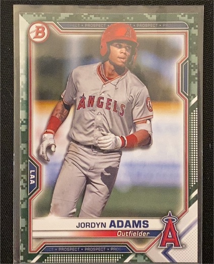 2021 Bowman Prospects Camo #BP-30 Jordyn Adams — front