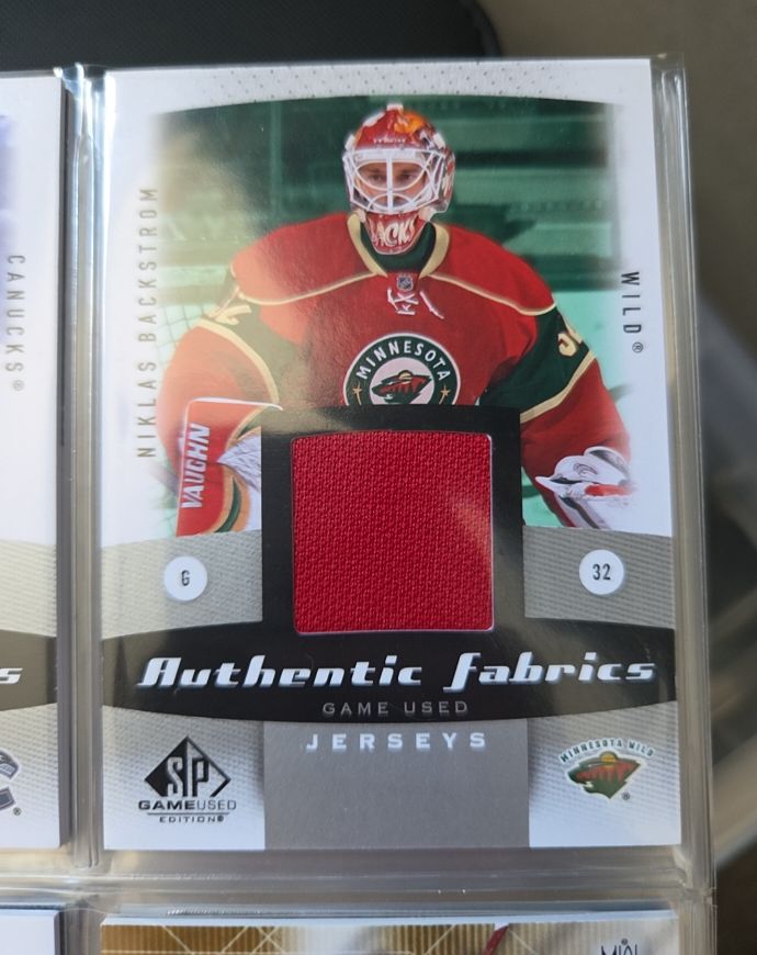 2010-11 Upper Deck SP Game Used Authentic Fabrics #AF-NB Niklas Backstrom — front
