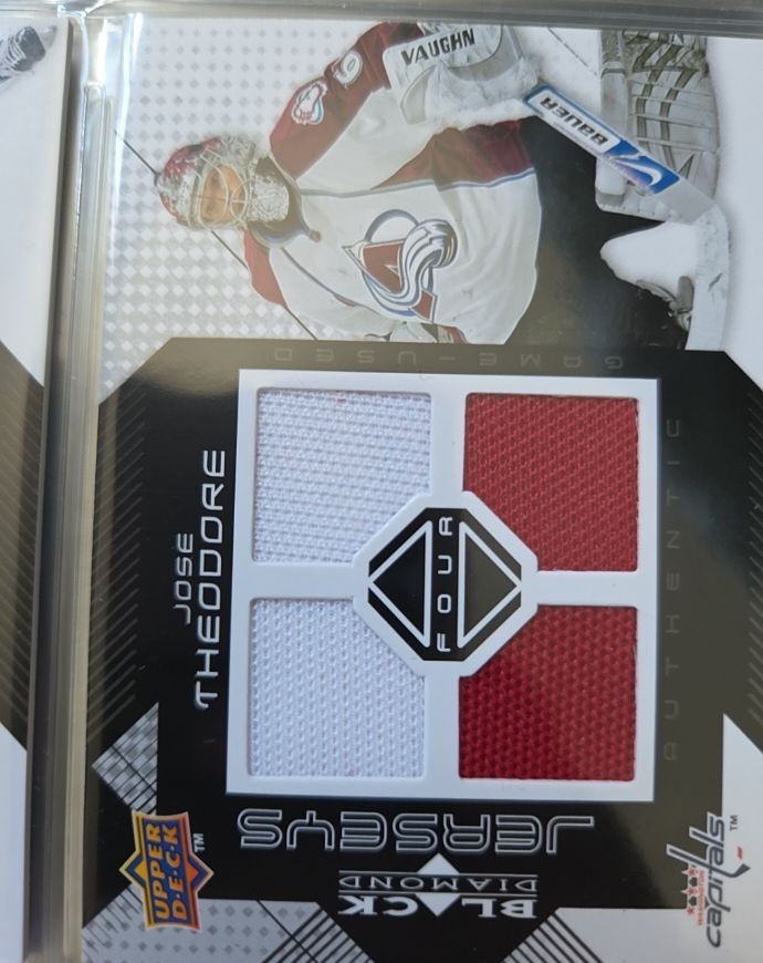 2008-09 Upper Deck Black Diamond Jerseys Quad #BDJ-TH Jose Theodore — front