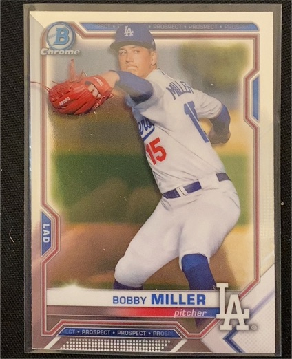2021 Bowman Chrome #BCP-75 Bobby Miller — front