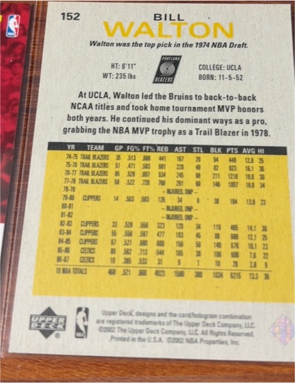 2002-03 Upper Deck Generations #152 Bill Walton — front