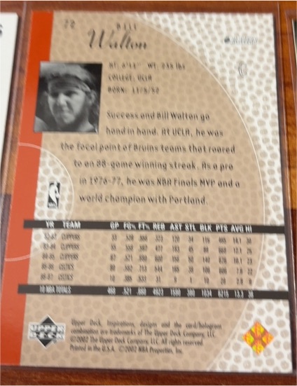 2002 Upper Deck Generations #152 Bill Walton — front