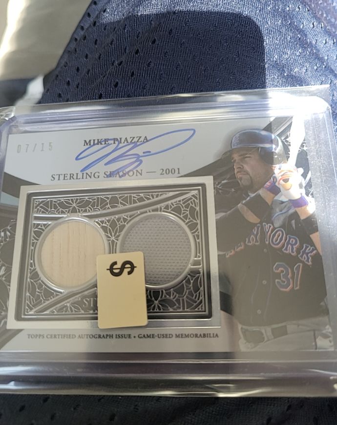 2022 Topps Sterling Seasons Autograph Dual Game Bat/Jersey Mike Piazza #07/15 — front