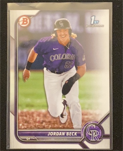 2022 Bowman Draft #BD-34 Jordan Beck — front