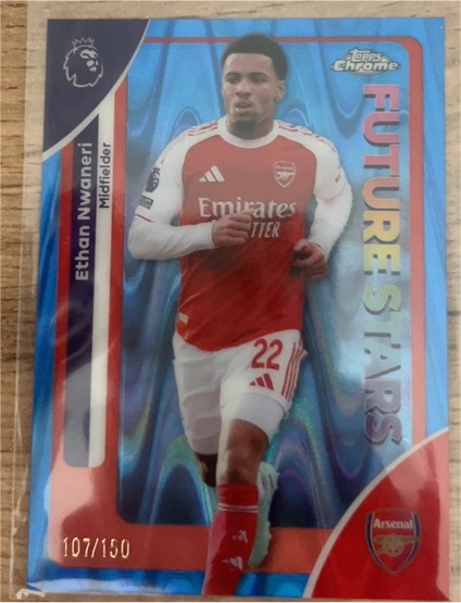 2025-26 Topps Chrome Premier League #19 Ethan Nwaneri Future Stars Arsenal — front