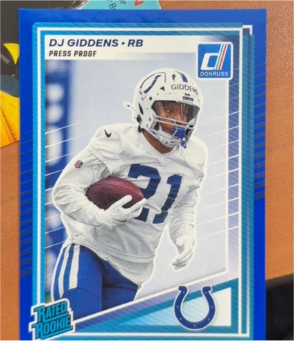 2025 Donruss #364 DJ Giddens Press Proof — front