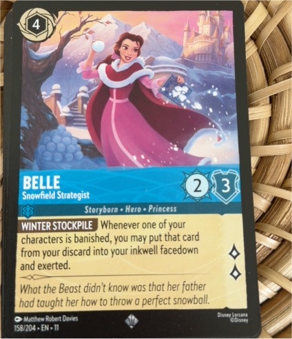 2023 Disney Lorcana Winterspell #158 Belle - Snowfield Strategist — front