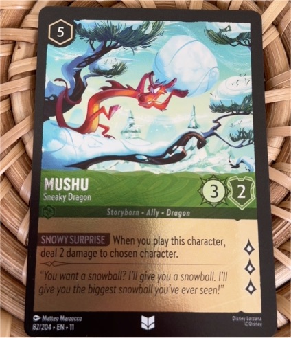 Disney Lorcana Winterspell #82 Mushu - Sneaky Dragon — front