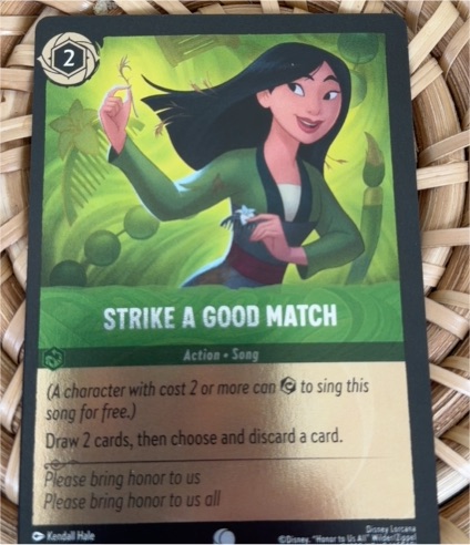 2023 Lorcana Winterspell #94 Strike A Good Match Mulan — front