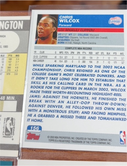 2002-03 Topps #192 Chris Wilcox Rookie Los Angeles Clippers RC — front