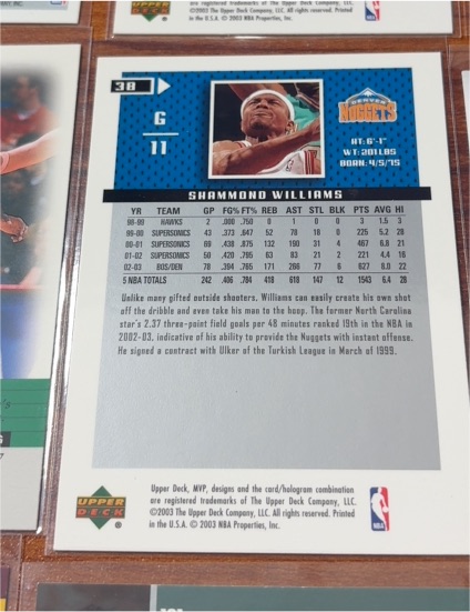 2002-03 Upper Deck #38 Shammond Williams — front