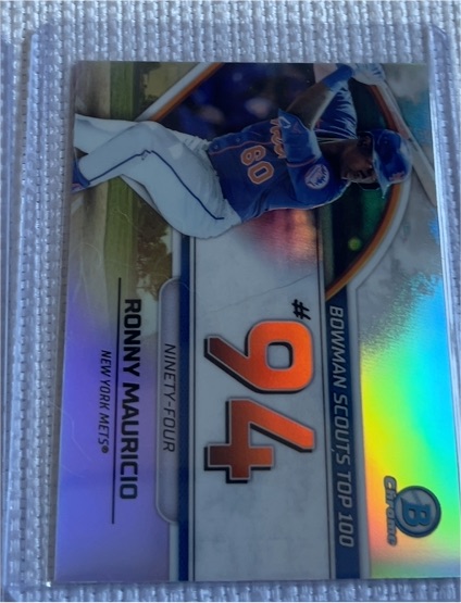 2023 Bowman Chrome #BTP-94 Ronny Mauricio Bowman Scouts Top 100 New York Mets — front