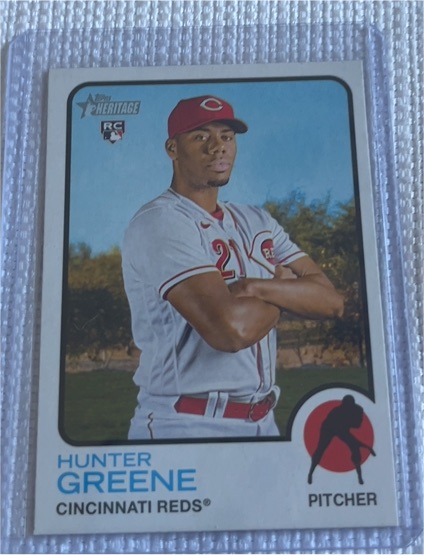 2022 Topps Heritage #694 Hunter Greene — front