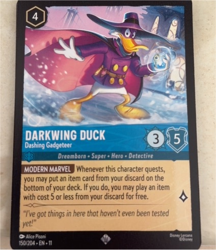 Disney Lorcana Winterspell #150 Darkwing Duck - Dashing Gadgeteer — front