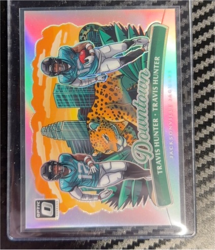 2025 Panini Donruss Optic #15 Travis Hunter Dual Downtown — front