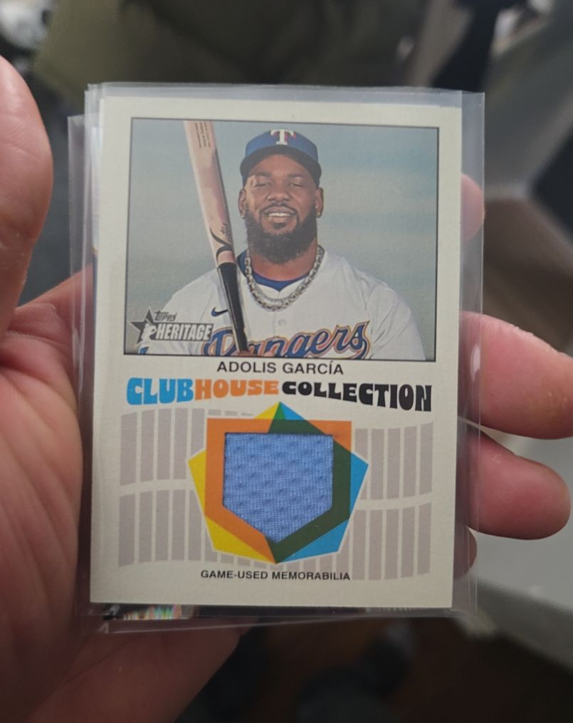 2026 Topps Heritage #CCR-AG Adolis Garcia Clubhouse Collection Relic — front