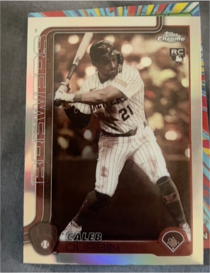 2025 Topps Chrome Update #USC82 Caleb Durbin Sepia Refractor Rookie Card — front