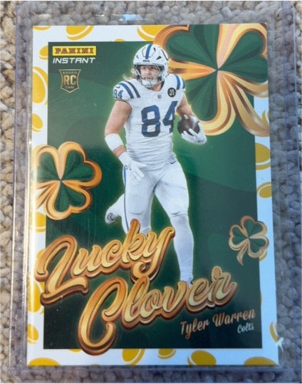 2025 Panini Instant #16 Tyler Warren Lucky Clover — front