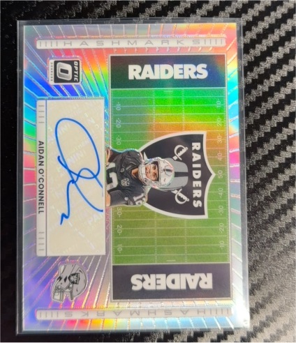 2025 Panini Donruss Optic #HM-AC Aidan O'Connell Hashmarks Auto Raiders — front