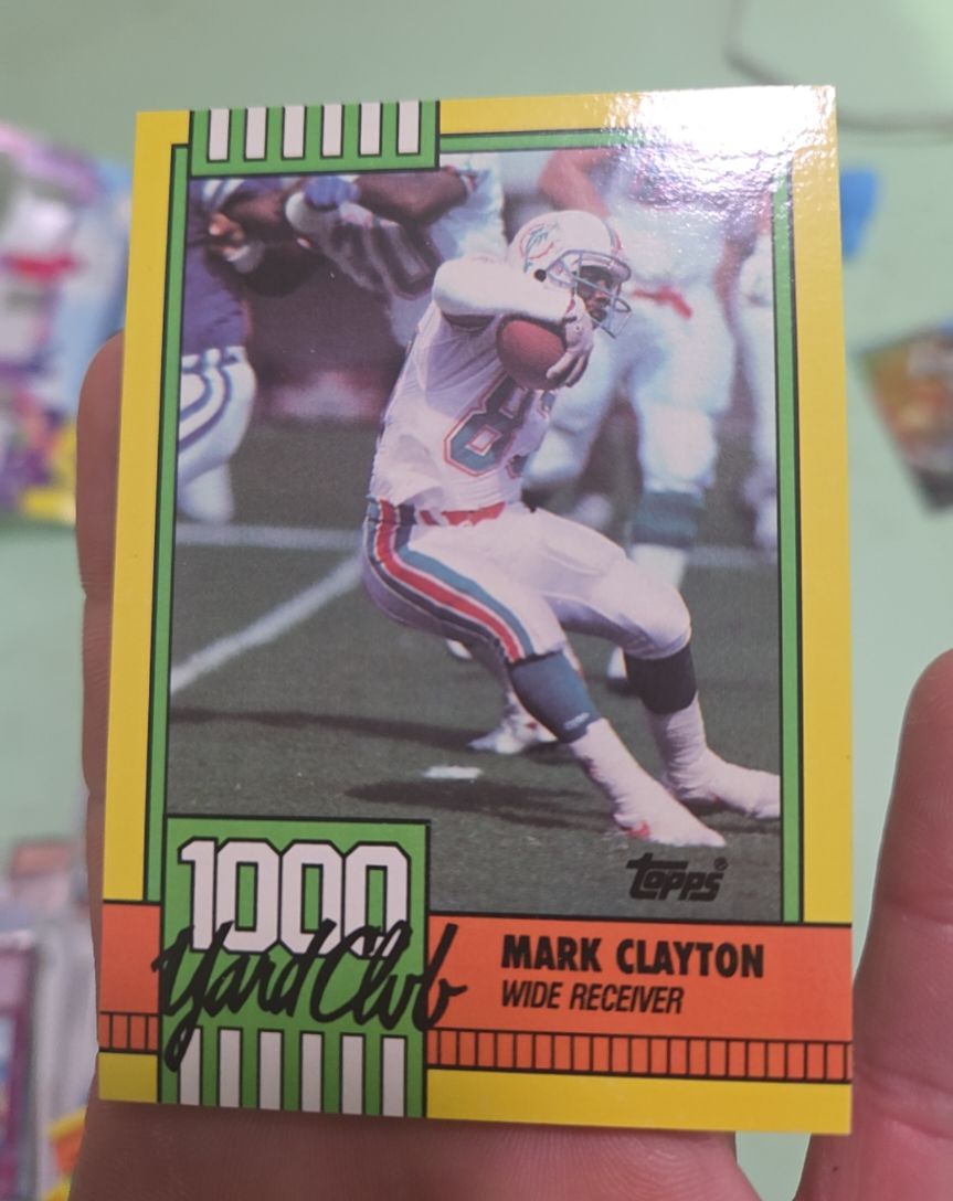 1990 Topps 1000 Yard Club #30 Mark Clayton — front