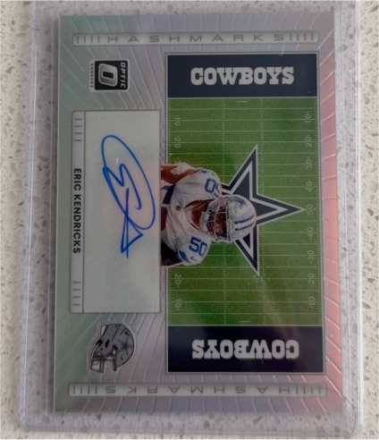 2025 Panini Optic #HM-EK Eric Kendricks Hashmarks Auto Cowboys — front