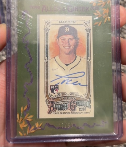 2025 Topps Allen & Ginter #MA-TM Ty Madden — front
