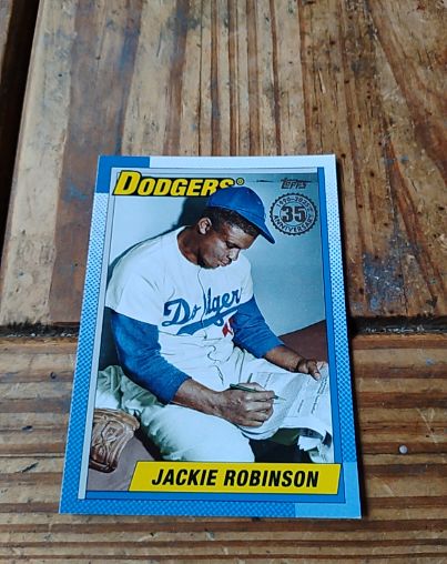 2025 Topps Series 1 #T90-11 Jackie Robinson 1990 35th Anniversary Dodgers Insert — front