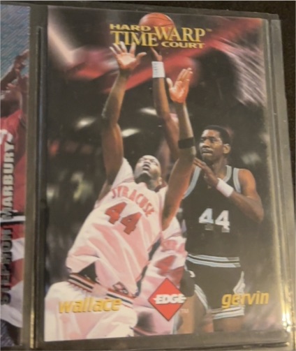 1996 Collector's Edge Time Warp #TW11 John Wallace/George Gervin — front