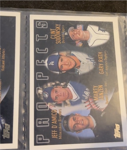 1996 Topps Prospects #429 Jeff D'Amico, Marty Janzen, Gary Rath, Clint Sodowsky — front