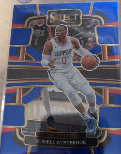 2023-24 Panini Select #55 Russell Westbrook Blue Prizm Los Angeles Clippers — front