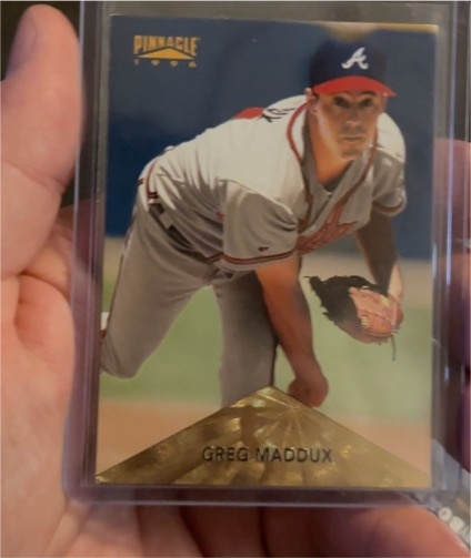 1996 Pinnacle #1 Greg Maddux — front