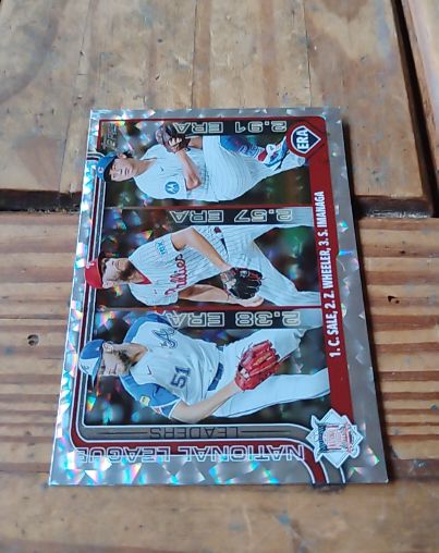 2025 Topps Series 1 #272 National League ERA Leaders Chris Sale Zack Wheeler Shota Imanaga — front