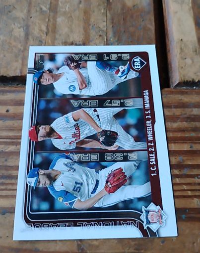 2025 Topps Series 1 #272 Chris Sale, Zack Wheeler, Shota Imanaga League Leaders — front
