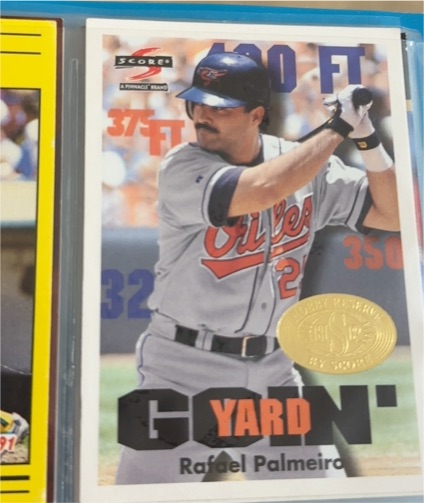 1997 Score #497 Rafael Palmeiro Goin' Yard — front