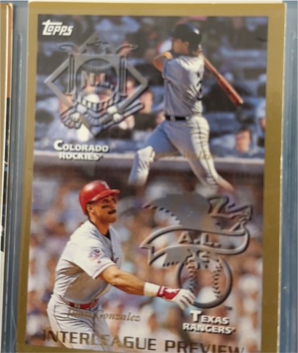 1998 Topps #482 Larry Walker / Juan Gonzalez Interleague Preview — front