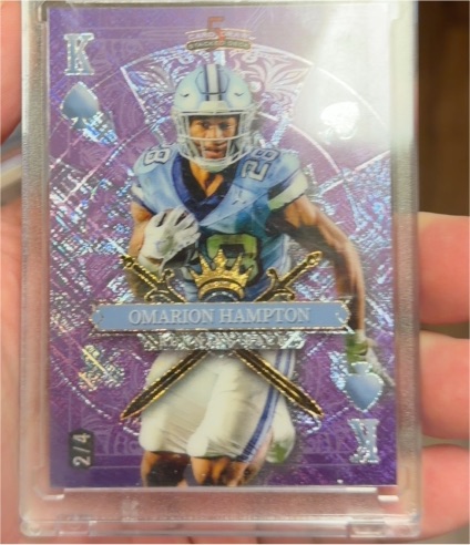2024 Wild Card 5 Card Draw #2 Omarion Hampton — front